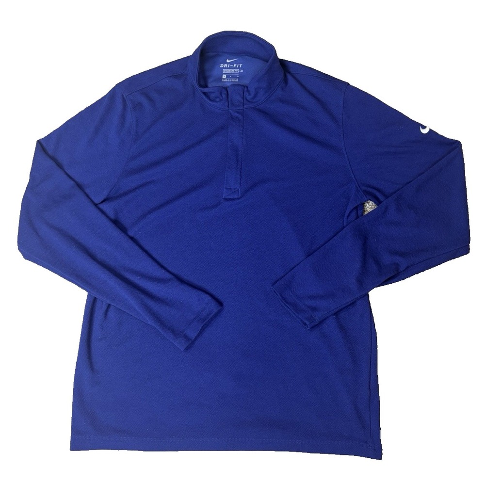 Nike Blue Standard Fit 1/4 Zip Long Sleeve Active Shirt Size Medium